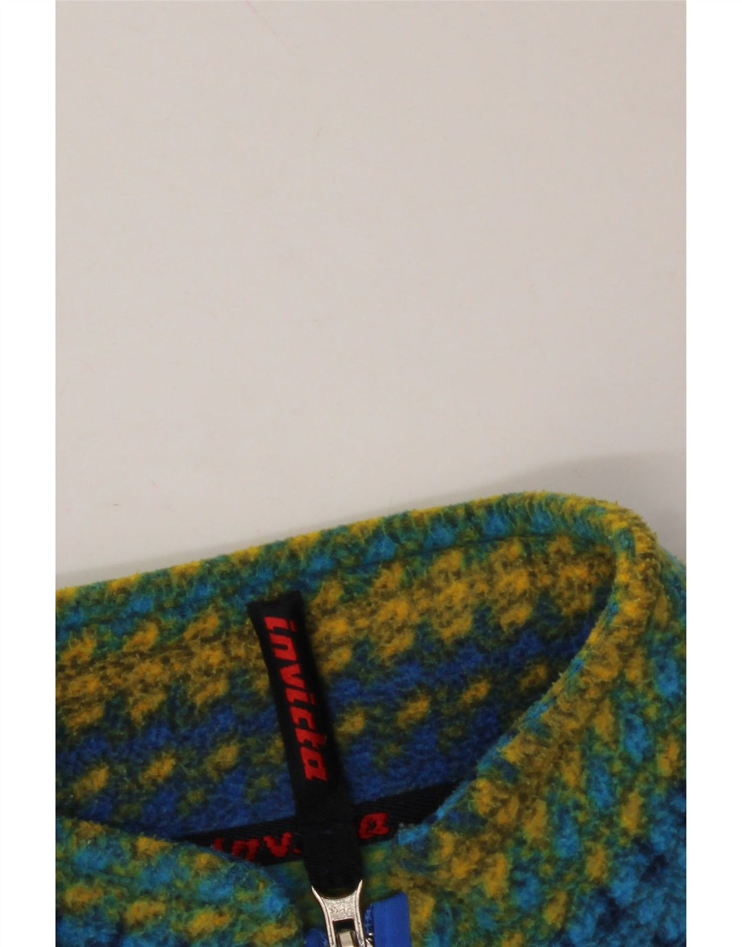 Suéter de lã masculino INVICTA com zíper e gola grande listrado multicolorido