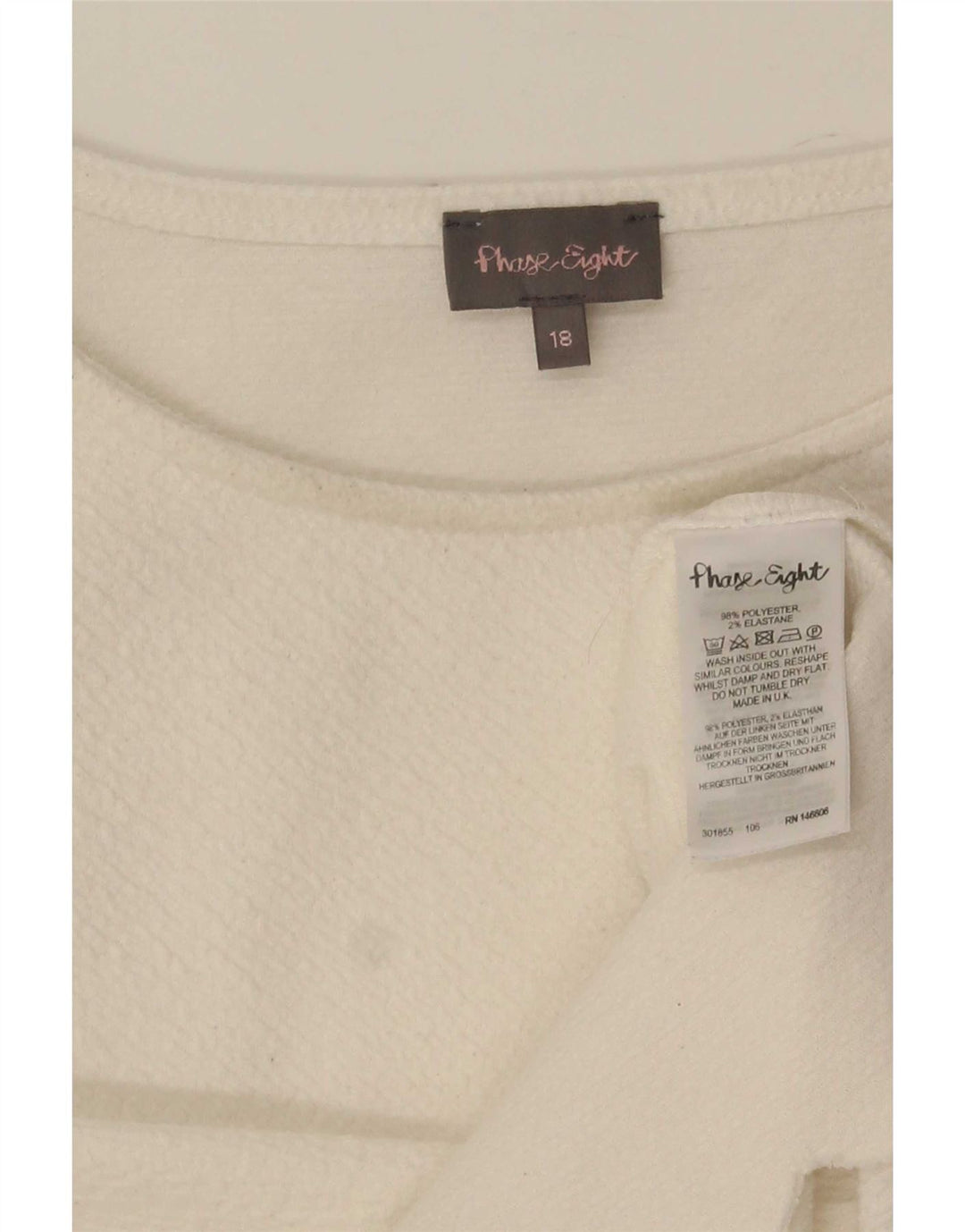 Blusa Feminina Phase Eight UK 18 XL Off White Poliéster
