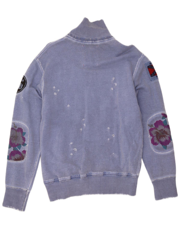 Williams Wilson Mens Muscle Graphic Treino Top Jaqueta Pequena Azul Floral