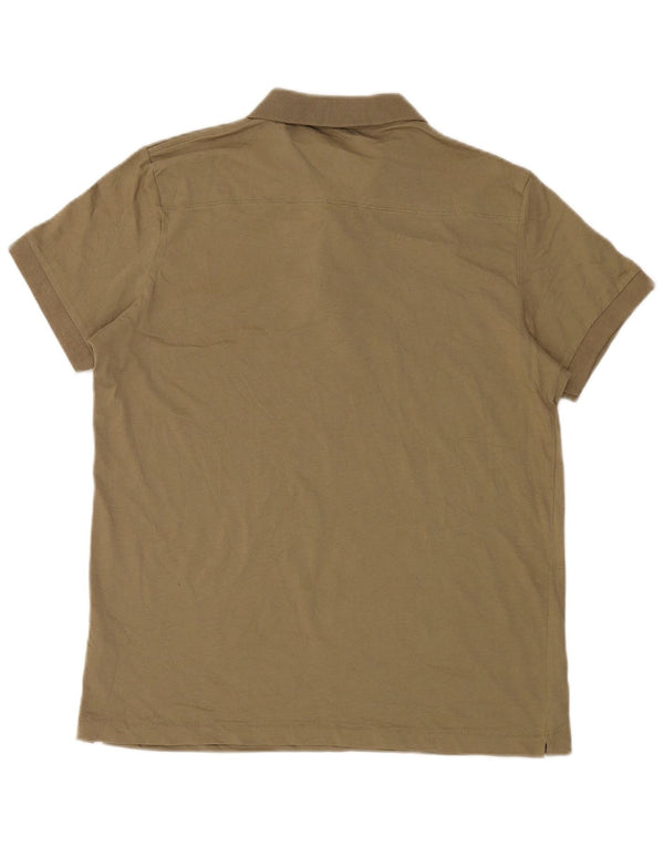 French Connection Mens Polo Shirt Large Khaki Cotton