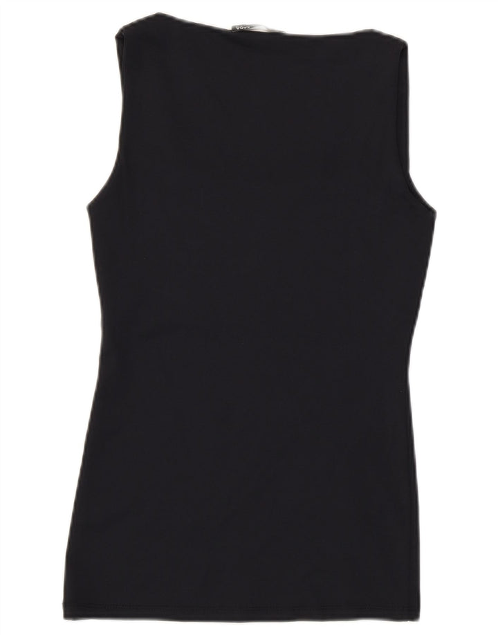 Top colete feminino sem mangas Zara Reino Unido 8 pequeno azul marinho