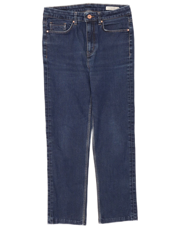 Calça Jeans Feminina Marks & Spencer Slim Cropped Reino Unido 12 Médio W30 L26 Azul Algodão