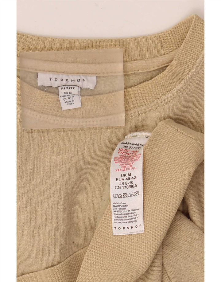 Topshop moletom feminino superdimensionado Reino Unido 14 algodão bege médio
