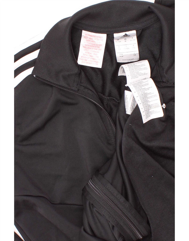 Casaco de treino Adidas Boys 11-12 anos preto poliéster