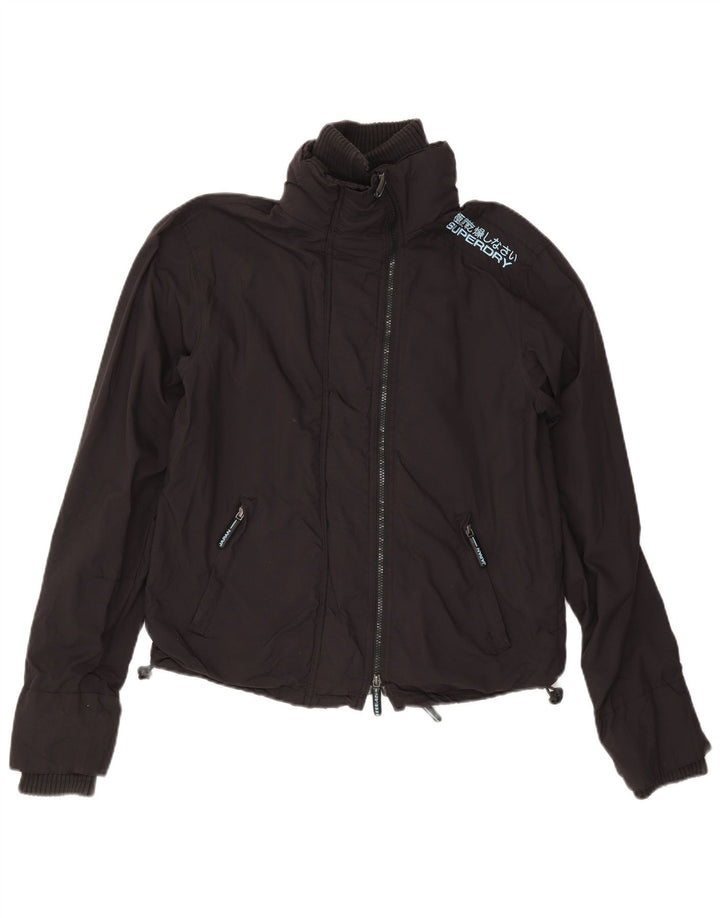 Jaqueta de chuva feminina Superdry Graphic UK 14 médio preto nylon