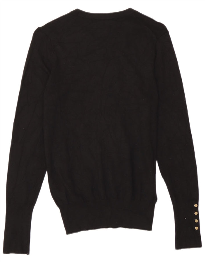 Zara Suéter feminino com gola redonda, Reino Unido 12 Médio Preto