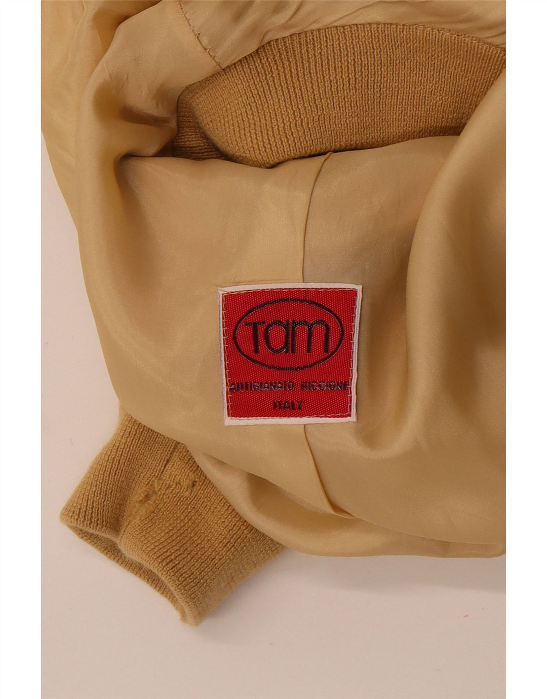 Jaqueta bomber masculina vintage de camurça UK 38 bege médio