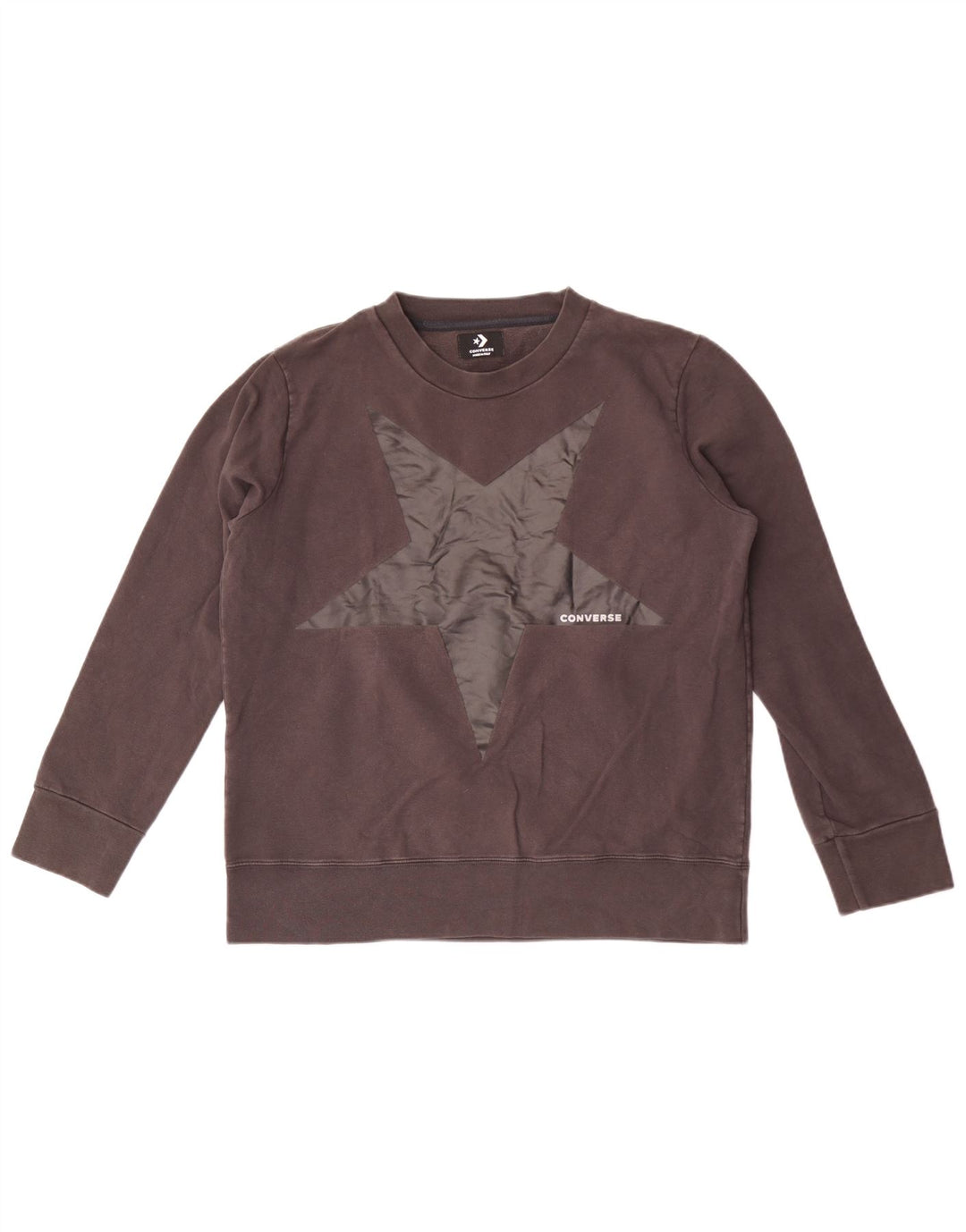 Converse feminino gráfico moletom jumper UK 16 grande algodão cinza