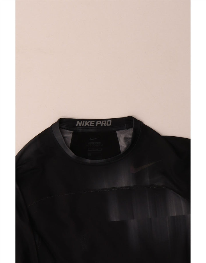 Top masculino NIKE de manga comprida grande preto tie-dye poliéster