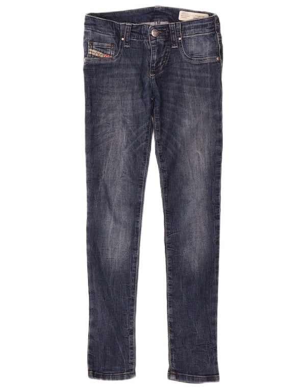 Diesel Meninos Jeans Skinny 7-8 Anos W22 L24 Azul Algodão
