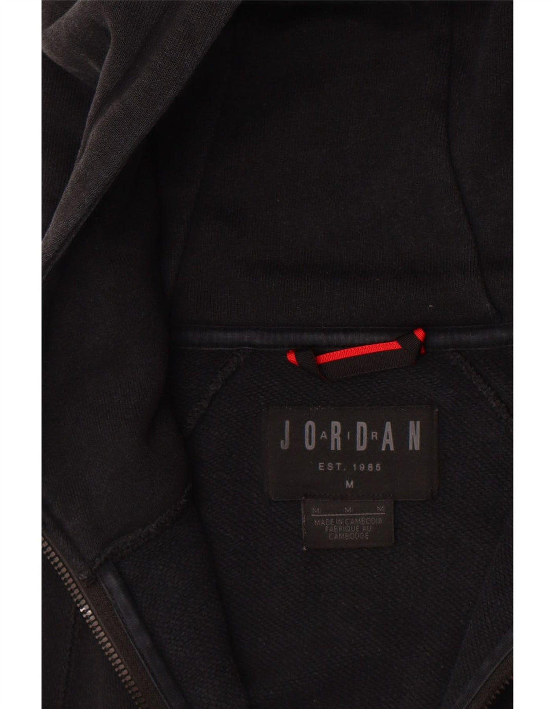 Suéter Jordan masculino com capuz e zíper médio preto