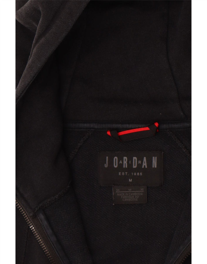 Suéter Jordan masculino com capuz e zíper médio preto