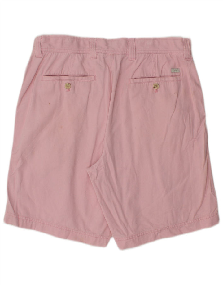 IZOD Mens Chino Shorts W34 Grande Algodão Rosa