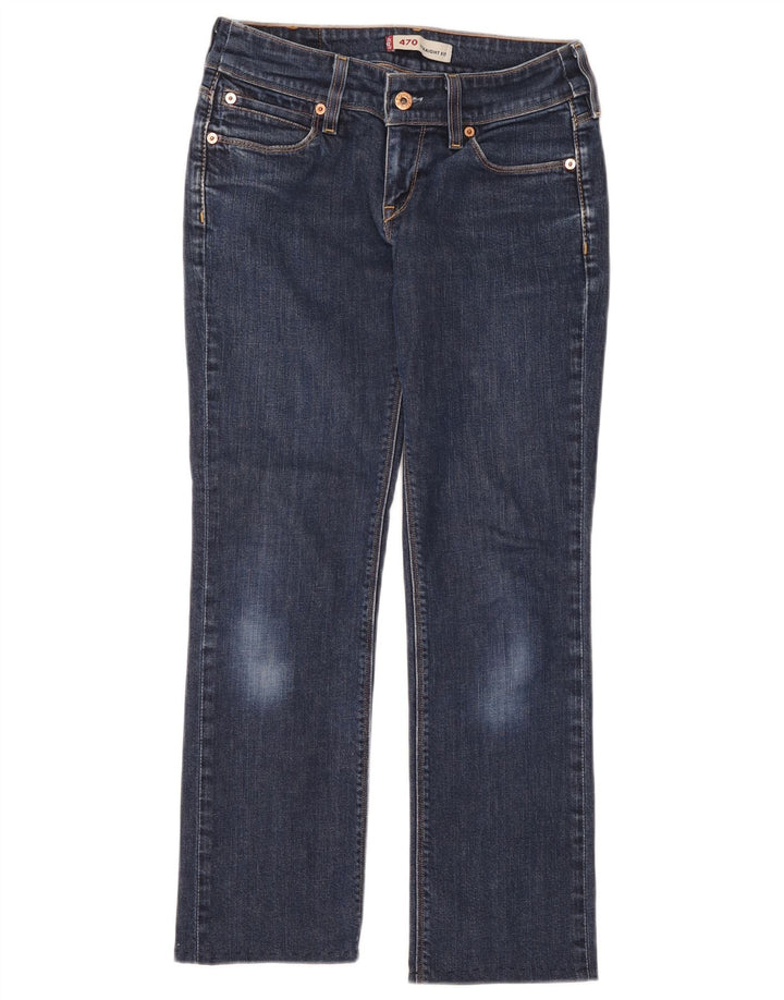 Calça jeans feminina Levi's 470 Straight W26 L26 azul