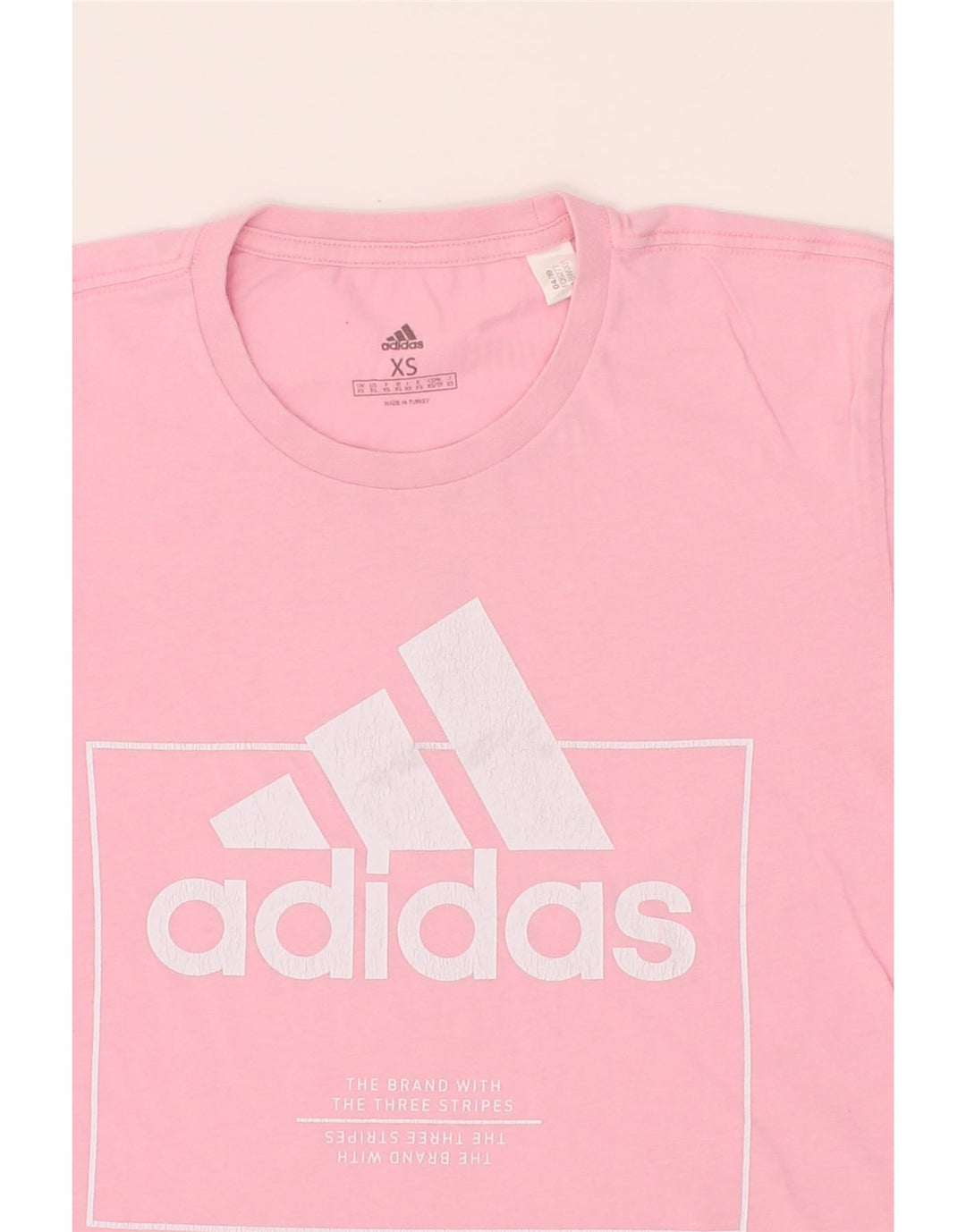 ADIDAS Mens Graphic T-Shirt Top XS Pink Cotton Vintage Adidas and Second-Hand Adidas from Messina Hembry 