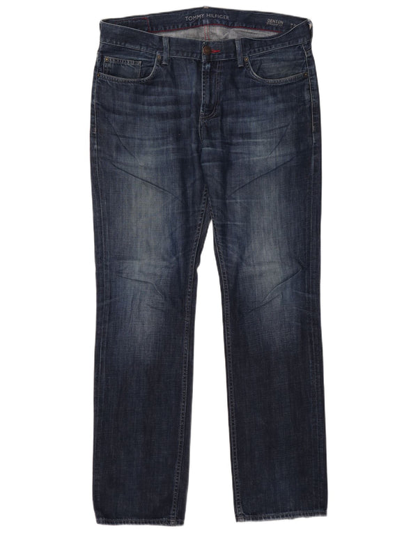 Tommy Hilfiger Mens Denton Straight Jeans W36 L32 Navy Blue Cotton
