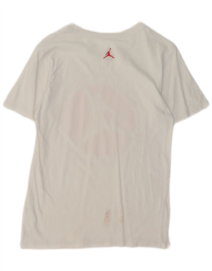Jordan Camiseta masculina gráfica top pequeno algodão branco