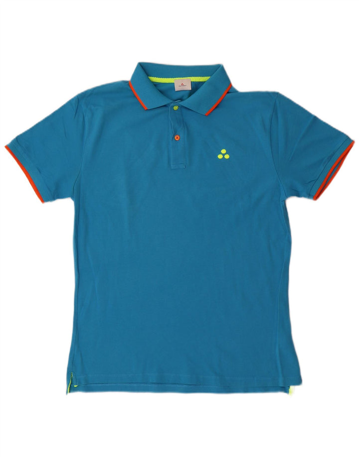 Camisa polo masculina PEUTEREY algodão azul médio