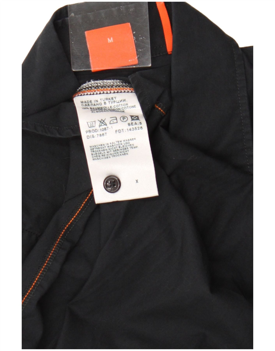 Camisa masculina Hugo Boss de algodão preto médio