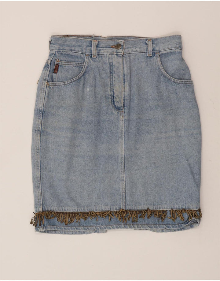 Saia jeans feminina selvagem W30 azul médio