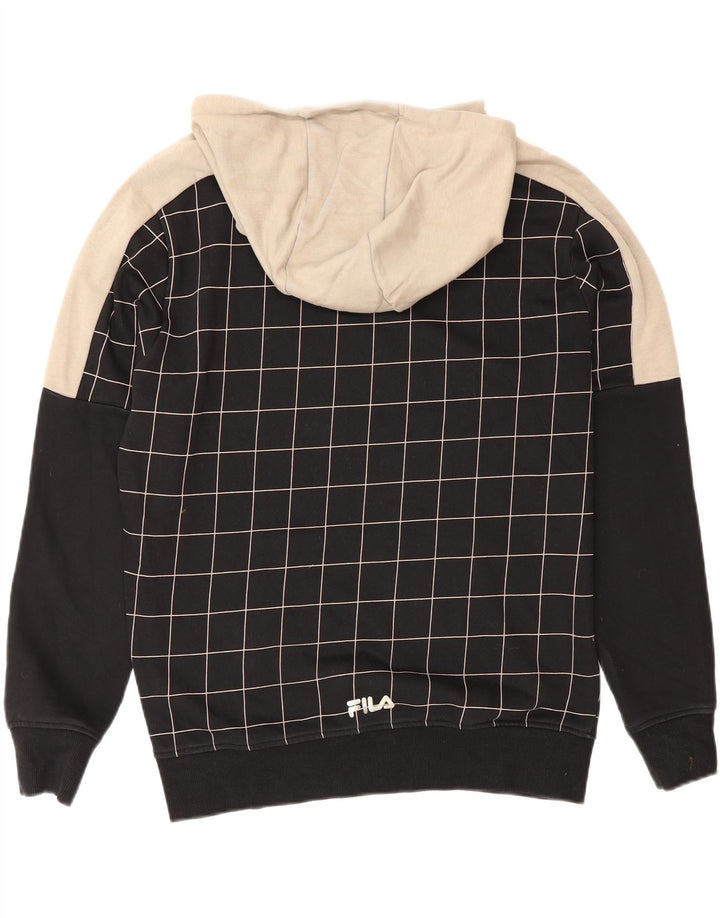 Fila Mens Graphic Hoodie Jumper Pequeno Algodão Xadrez Preto