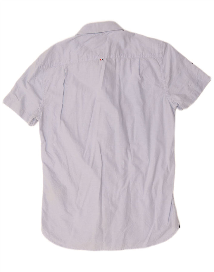Camisa masculina Superdry manga curta azul médio algodão
