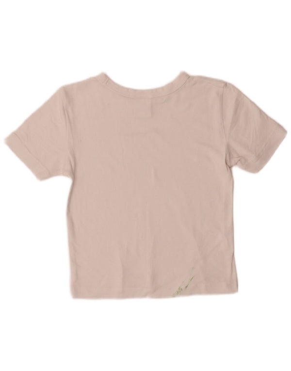 Camiseta feminina Champion Crop Graphic UK 10 pequena branca
