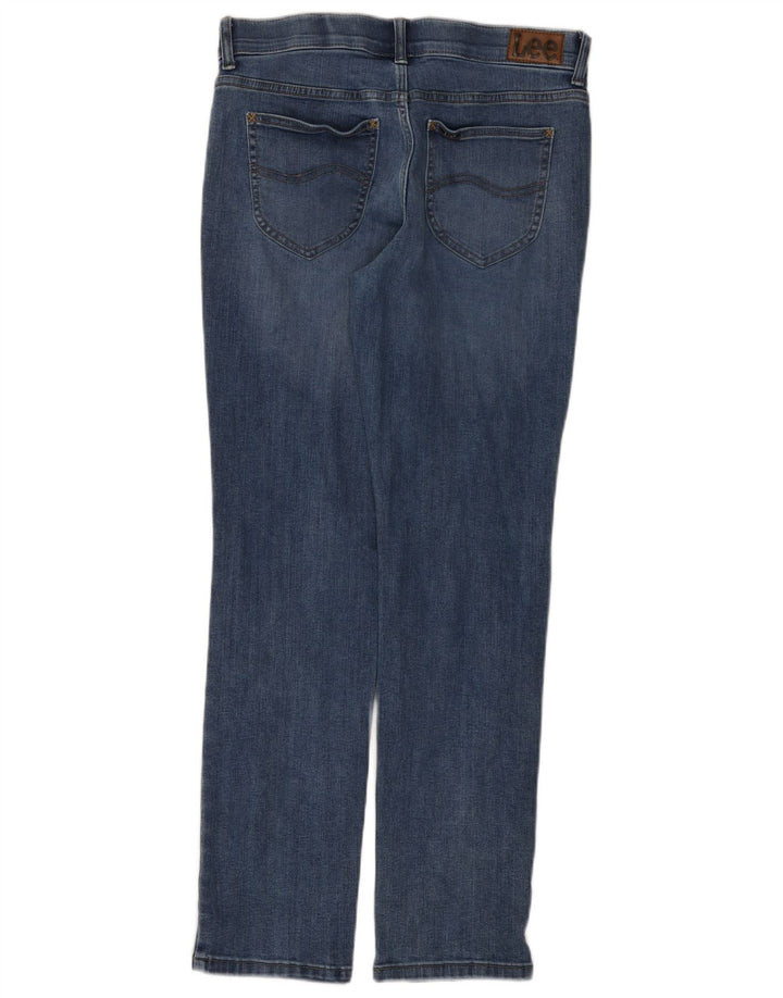 Calça jeans feminina Lee de cintura média com ajuste regular e reto US 8 médio W30 L30 azul