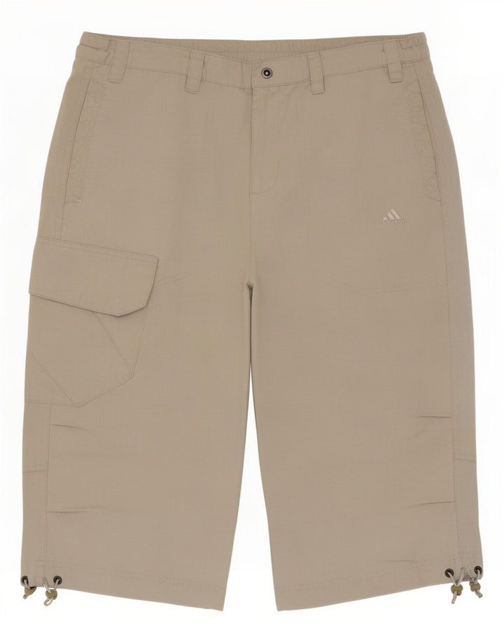 Adidas Mens Cargo Bermuda Shorts Médio W32 Algodão Bege
