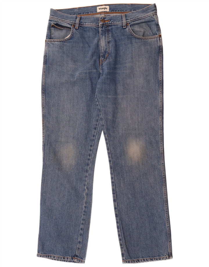 Wrangler Masculino Texas Straight Jeans W36 L32 Azul Algodão