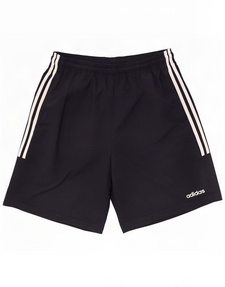 Shorts esportivos masculinos Adidas grandes poliéster azul marinho