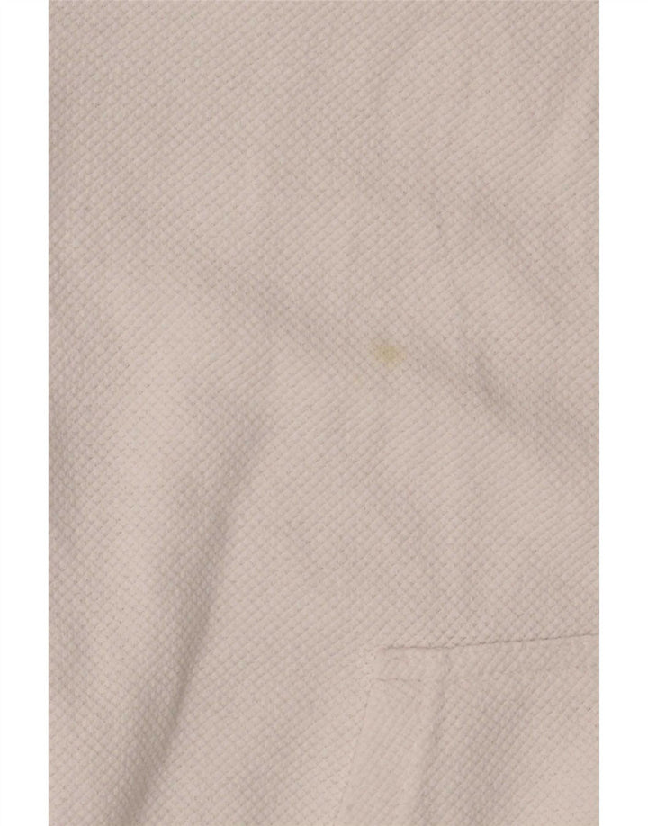 Zara Suéter masculino com capuz e zíper pequeno algodão branco