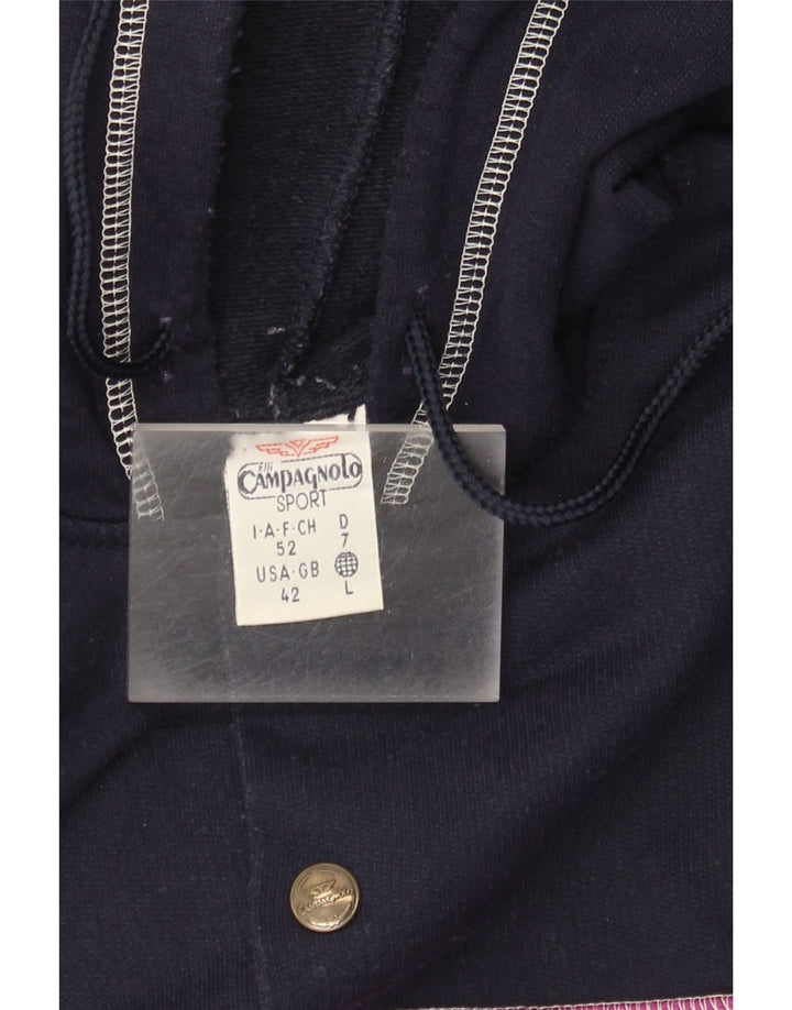 Campagnolo feminino oversized gráfico completo agasalho Reino Unido 16 grande azul marinho