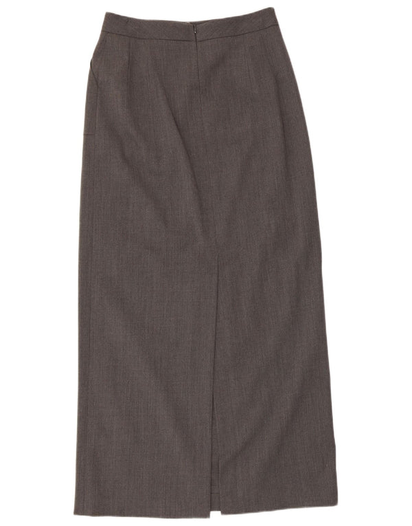 Saia maxi feminina de cintura alta LAZZARI IT 46 grande W30 lã cinza