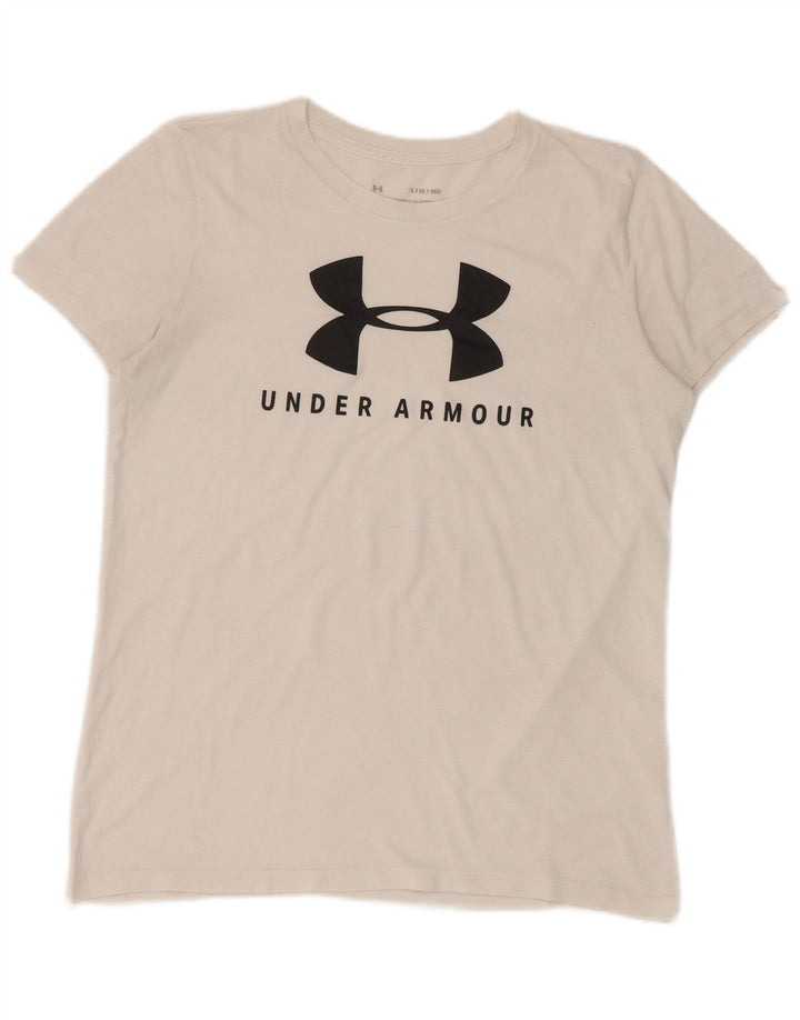 Camiseta gráfica masculina Under Armour Top médio branco