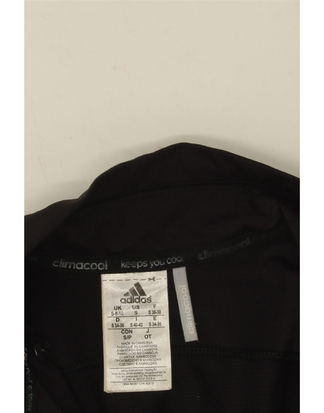 Adidas Womens Climacool Tracksuit Top Jacket UK 8/10 Pequeno Preto Nylon