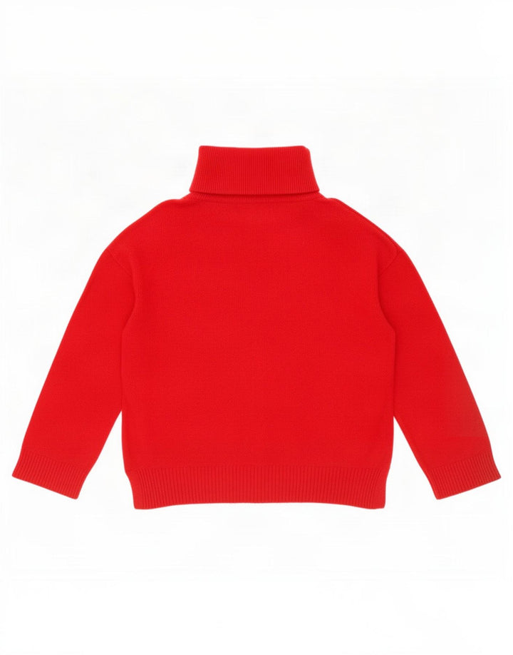 Suéter feminino Massimo Dutti com gola e zíper Reino Unido 16 grande lã vermelha