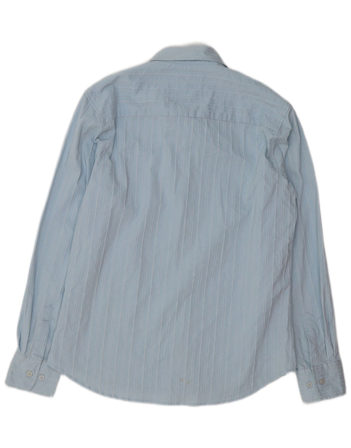 Camisa masculina BKE slim fit grande algodão listrado azul