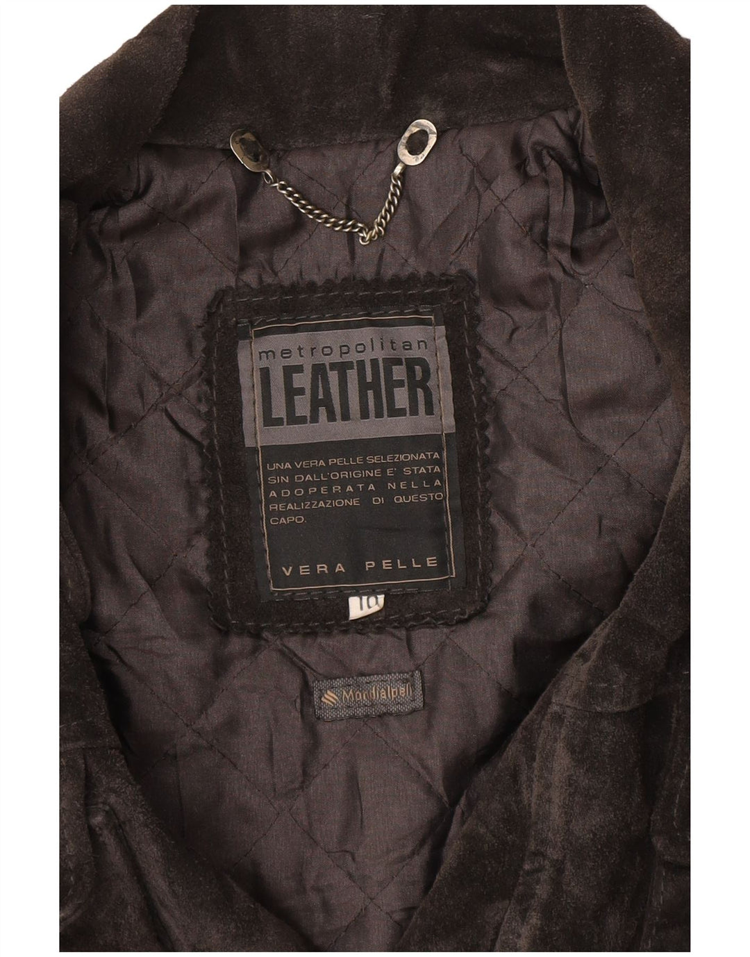 Jaqueta corta-vento grande de camurça feminina vintage Reino Unido 10 couro cinza pequeno