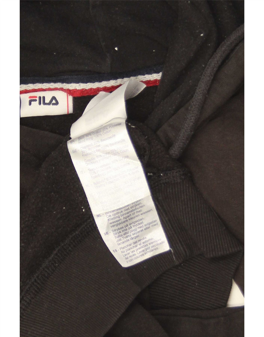 Fila Mens Graphic Hoodie Jumper Médio Algodão Preto