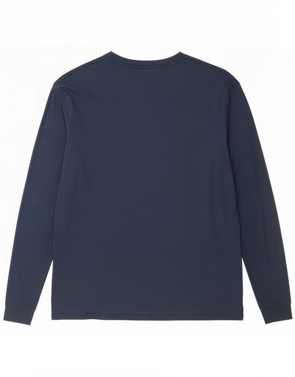 Hurley Mens Graphic Top Manga Longa Grande Algodão Azul Marinho