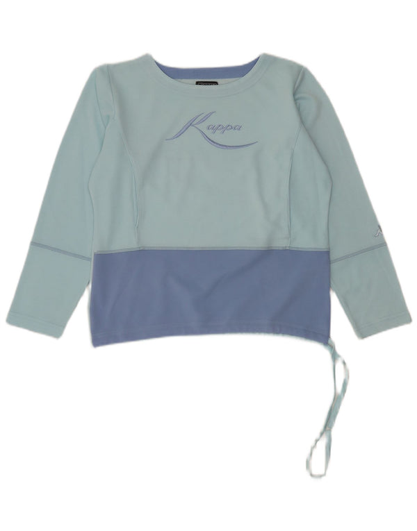 Kappa Girls Graphic Top Manga Comprida 13-14 Anos 2XL Azul Colorblock