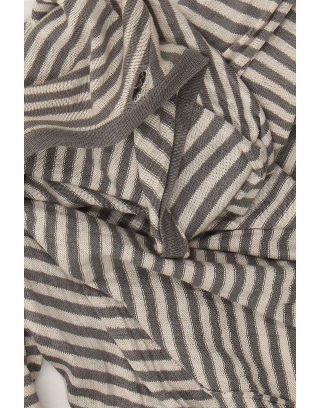 Suéter cardigã assimétrico Zara Longline feminino Reino Unido 12 listrado cinza médio