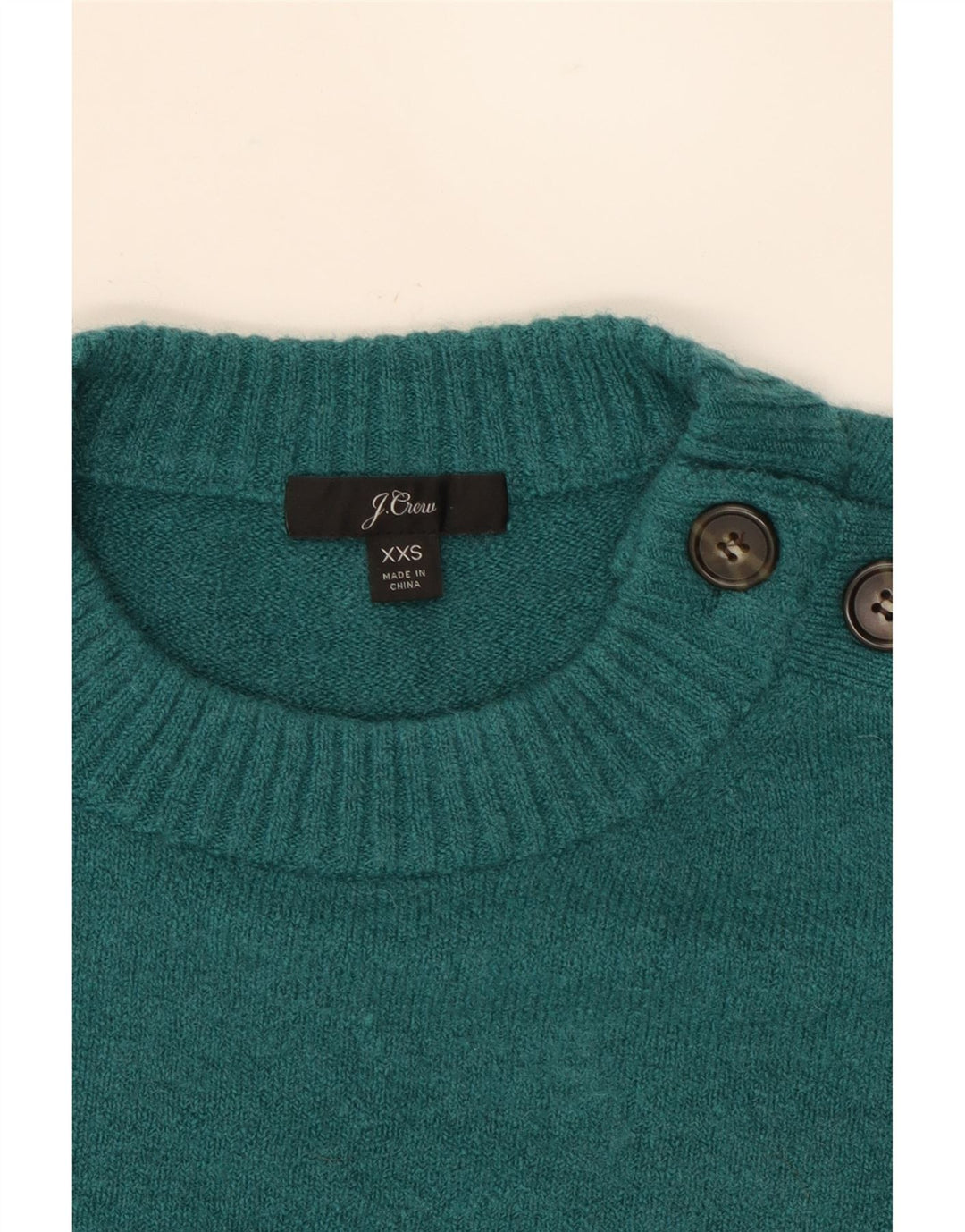 J. CREW Womens Oversized Crop Crew Neck Jumper Sweater UK 2 2XS Green Vintage J. Crew and Second-Hand J. Crew from Messina Hembry 