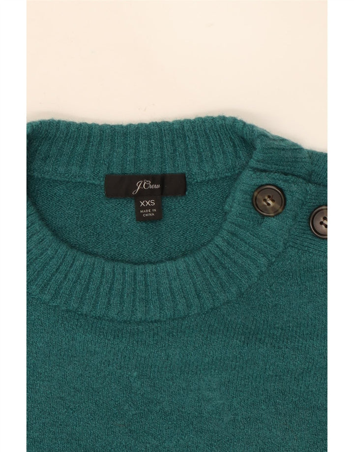 J. CREW Womens Oversized Crop Crew Neck Jumper Sweater UK 2 2XS Green Vintage J. Crew and Second-Hand J. Crew from Messina Hembry 