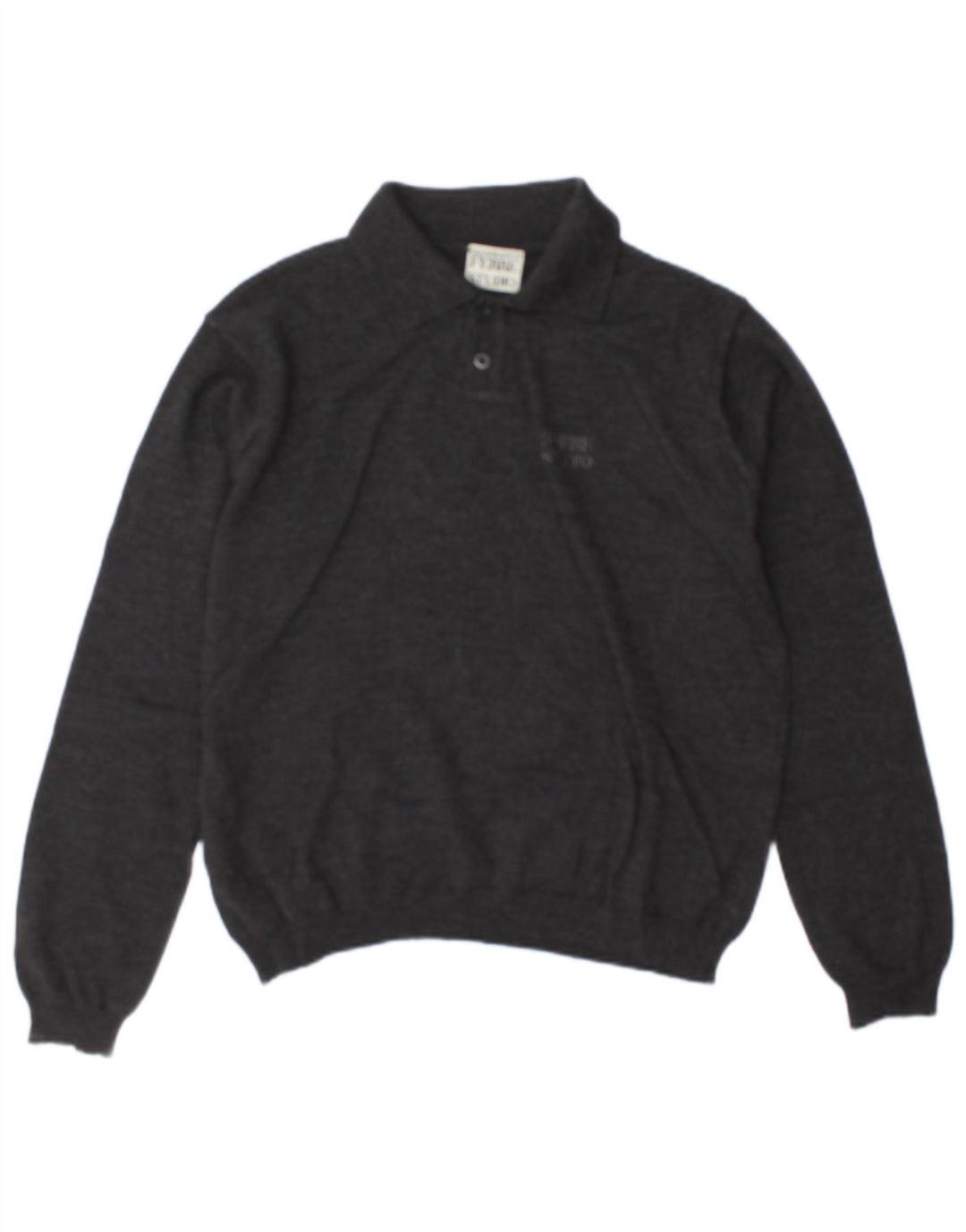 Gianfranco Ferre Suéter masculino com gola polo e lã cinza médio