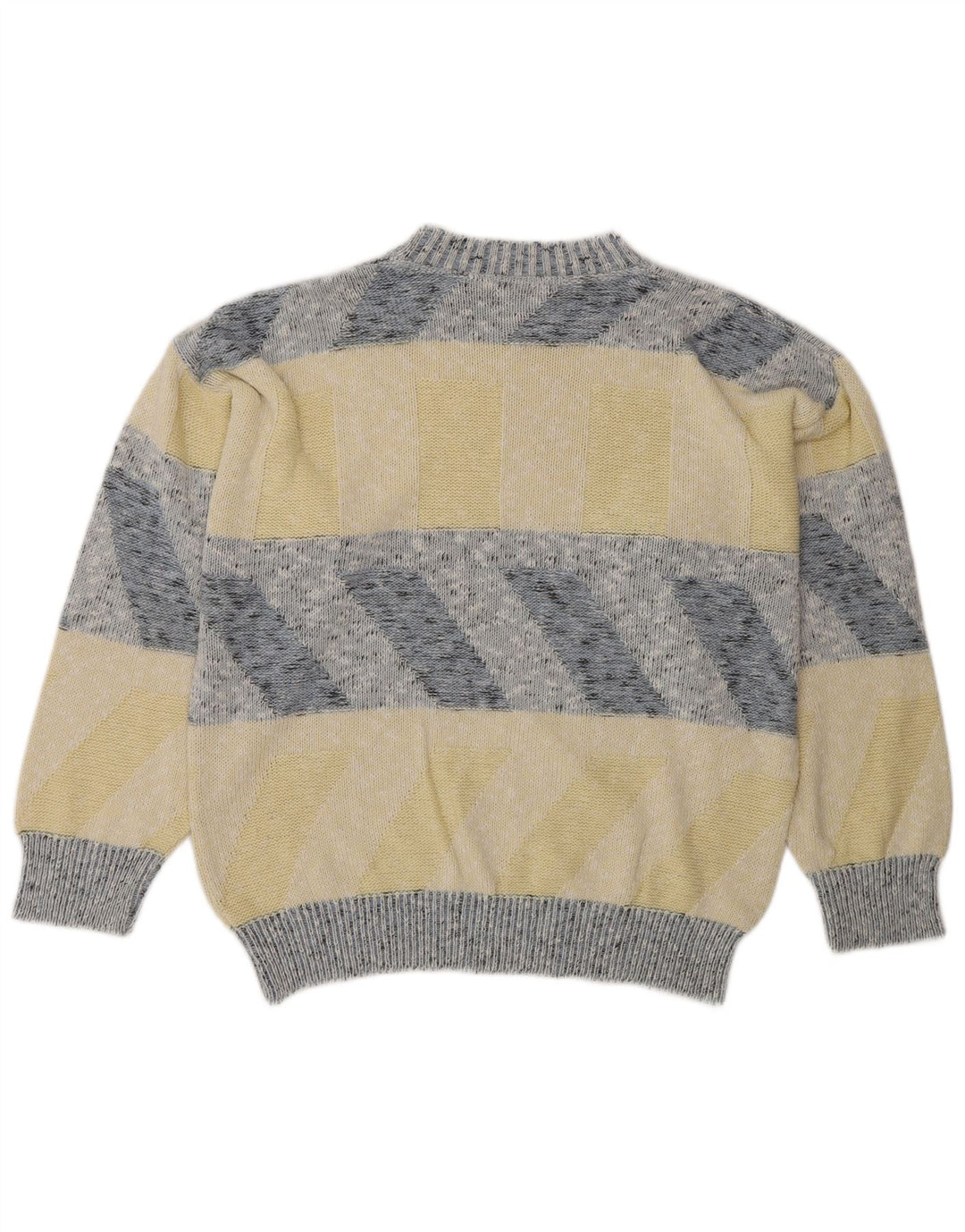 Suéter masculino vintage com gola redonda XL listrado multicolorido