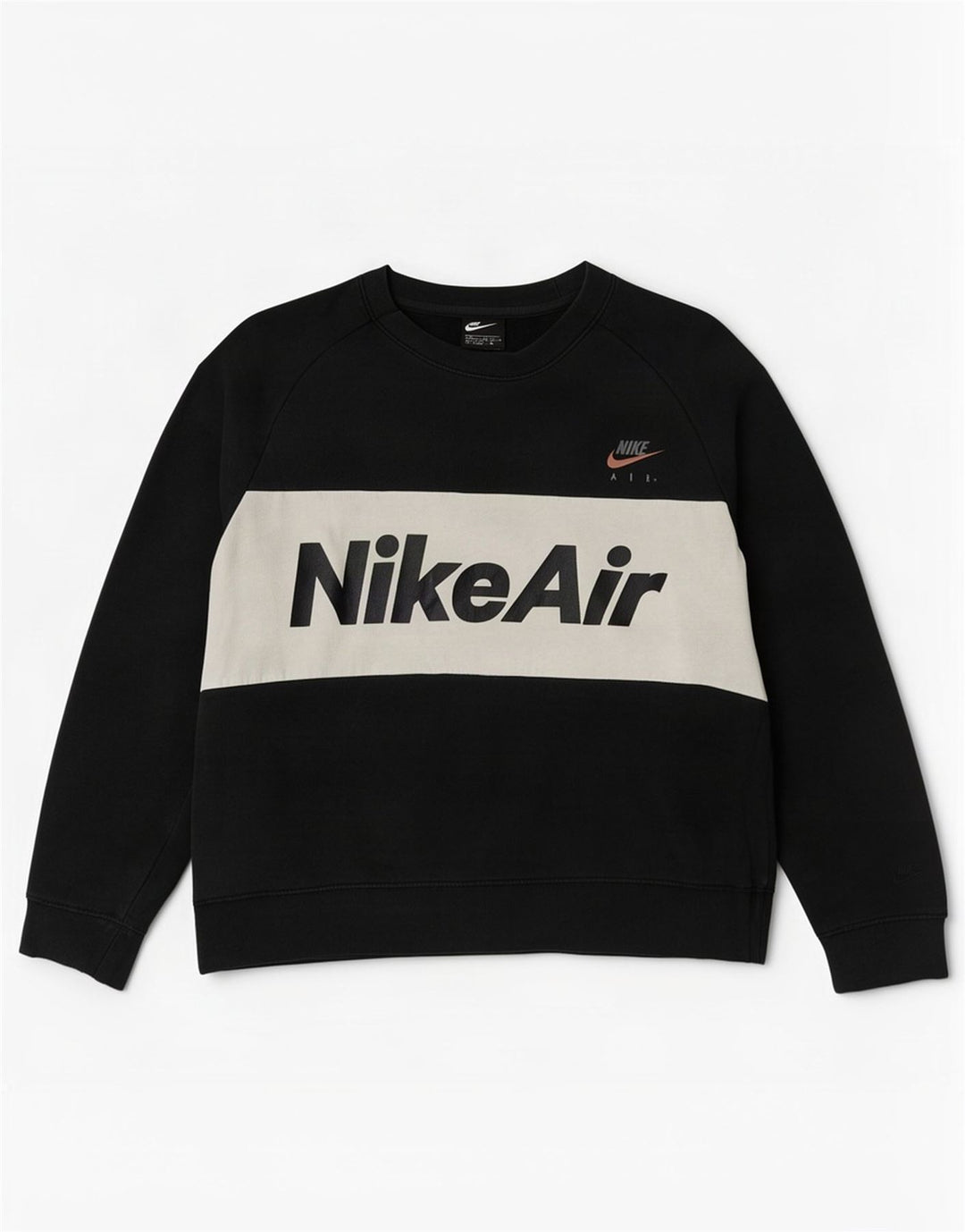 Moletom gráfico masculino Nike Jumper médio preto colorblock algodão