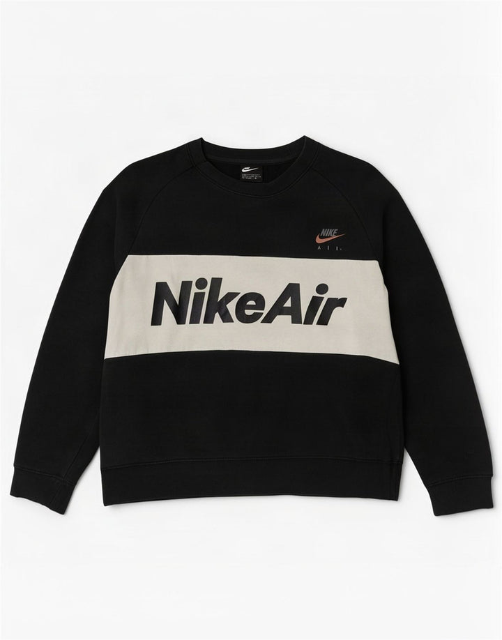 Moletom gráfico masculino Nike Jumper médio preto colorblock algodão