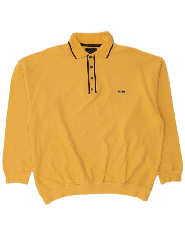 DANIEL HECHTER Suéter masculino com gola polo 2XL algodão amarelo